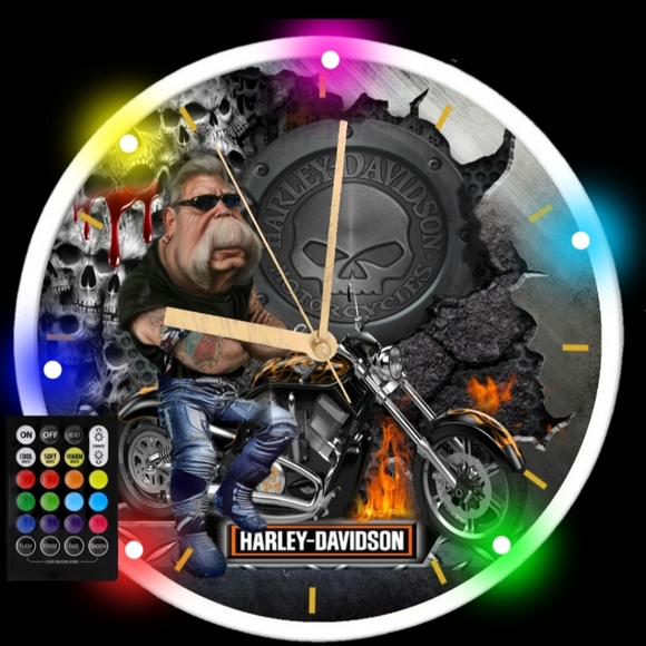 Harley Davidson RGB led clock - Picture 4 of 5